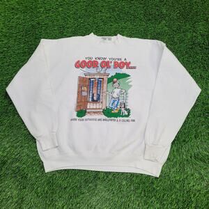 Vintage Funny Country Life Sweatshirt 2XL 26x27 Countryfolk Farm Humor 90s